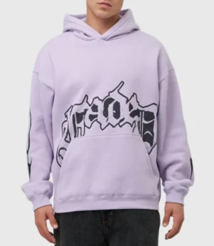 Faded Graphic Oversized Purple Hoodie