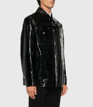 Babyface Crocodile Embossed Leather Jacket