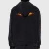 Balenciaga Burning Unity Justin Bieber Black Zip-Up Hoodie