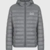 Unisex EA7 Emporio Armani Grey Parachute Puffer Down Jacket