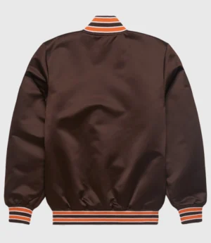 HOMAGE X Starter Browns Arch Satin Varsity Jacket