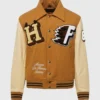 Unisex Homme Femme World Champs Brown Letterman Varsity Jacket