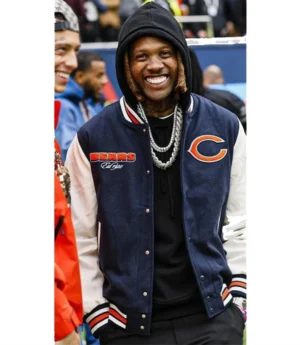 Chicago Bears Lil Durk Varsity Jacket For Sale