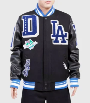 Los Angeles Dodgers World Series Magic Johnson Black Varsity Jacket