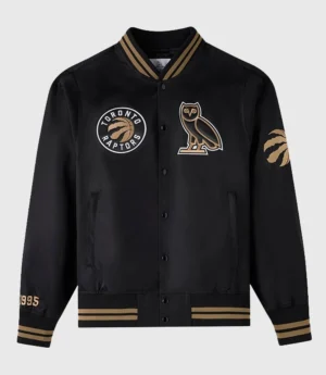 Unisex October’s Very Own NBA Toronto Raptors Satin Varsity Jacket Black