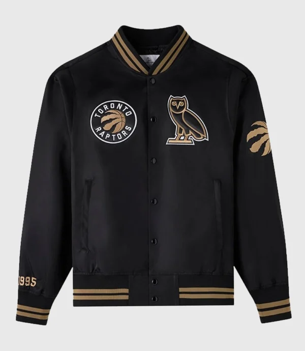 Unisex October’s Very Own NBA Toronto Raptors Satin Varsity Jacket Black