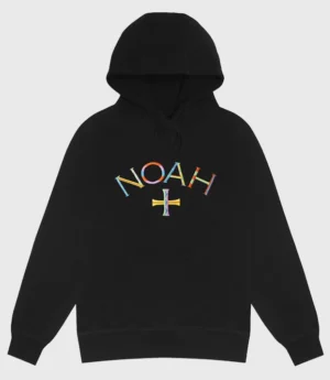 Unisex Noah Embroidered Core Logo Summer Pullover Black Hoodie