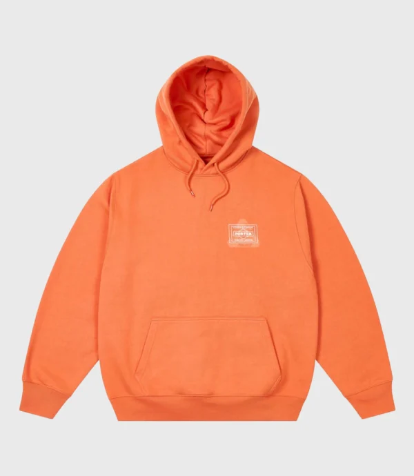 Unisex Palace x Porter Logo Orange Pullover Fleece Hoodie