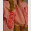 Pink Palm Puff Hoodie For Sale