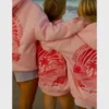 Pink Palm Puff Hoodie Oversized