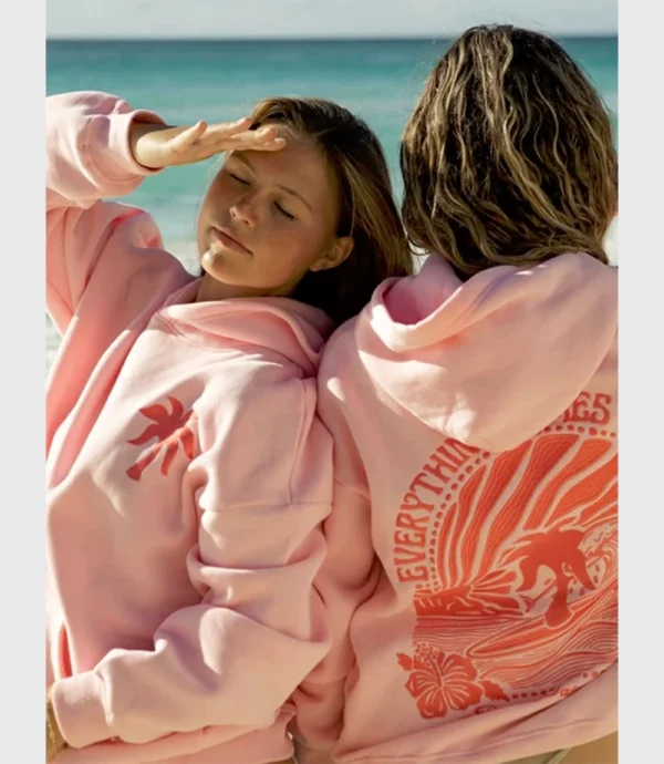 Pink Palm Puff Hoodie