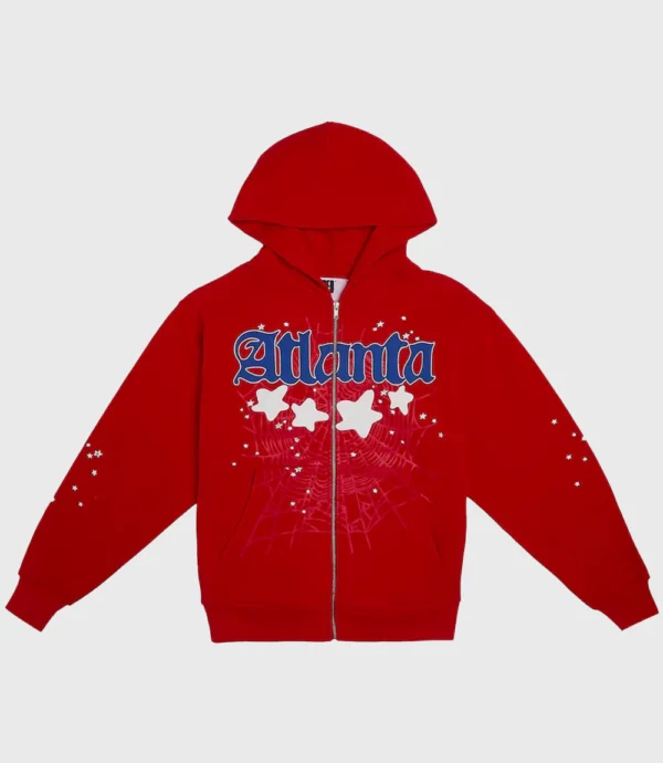 Red Sp5der Atlanta Zip Up Hoodie