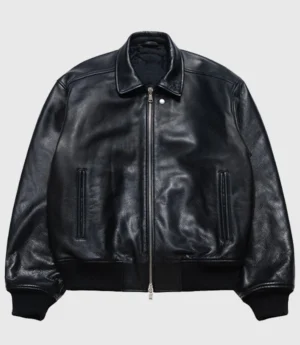 Stussy Flight Black Leather Jacket