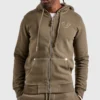 True Religion Big-T Full-Zip Hoodie Olive Green