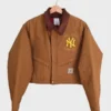 Vintage Carhartt X NY Yankees Crop Jacket Brown