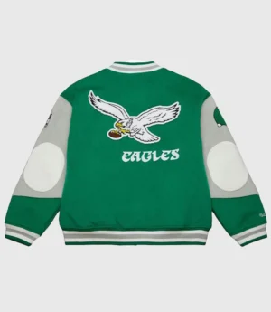 Mitchell & Ness Philadelphia Eagles Varsity Jacket Green And Grey