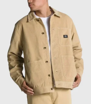 Xolo Maridueña Cobra Kai S06 Miguel Diaz Beige Jacket