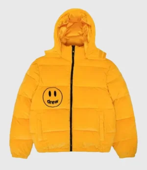 Unisex Drew Puffer Hooded Jacket Yellow