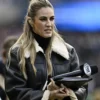 Erin Andrews Cropped Black Leather Shearling Faux Fur Jacket