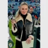 Erin Andrews Black Leather Shearling Jacket