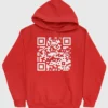 Pullover Fuck You QR Code Hoodie Red