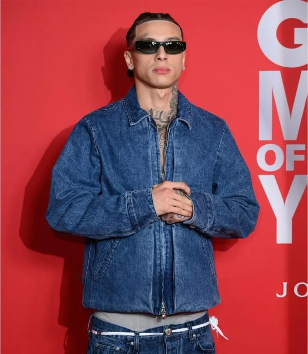 Central Cee GQ Men of the Year Denim Jacket Blue