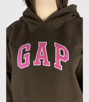 Vintage Brown And Pink Gap Hoodie For Unisex