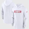 Kansas City Chiefs Sideline Performance Pullover Fleece Hoodie White