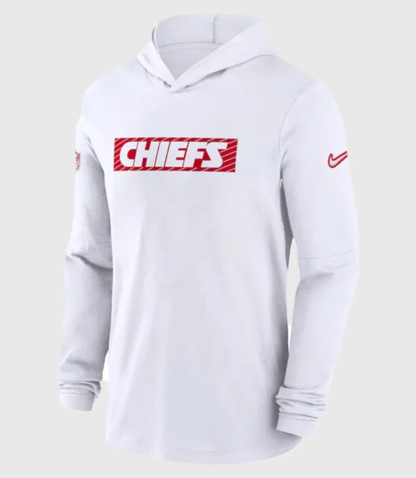 Kansas City Chiefs Sideline Performance Fleece Hoodie White