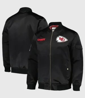 NFL Team Leader Kansas City Chiefs Satin Bomber Jacket