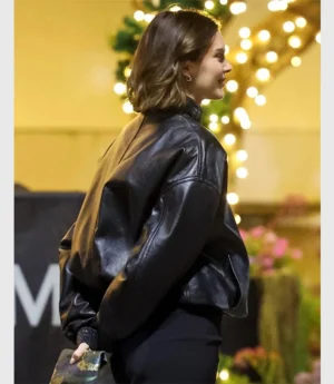 Oversized Kendall Jenner Sabrina Carpenter Concert Leather Bomber Jacket