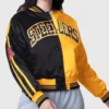 Pittsburgh Steelers Livvy Dunne Cropped Bomber Satin Jacket