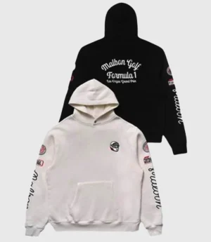 Malbon x formula 1 Grand Prix Showdown Hoodie Black And White