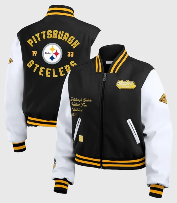 Pittsburgh Steelers Missi Matthews Cropped Varsity Jacket