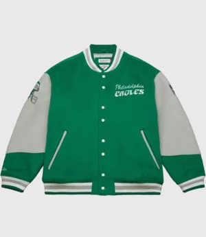 90's Vintage Mitchell & Ness Philadelphia Eagles Team Wool Varsity Jacket