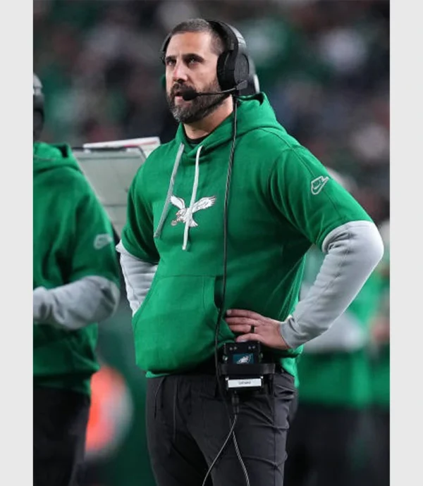 Pullover Philadelphia Eagles Head Coach Nick Sirianni Kelly Green Hoodie