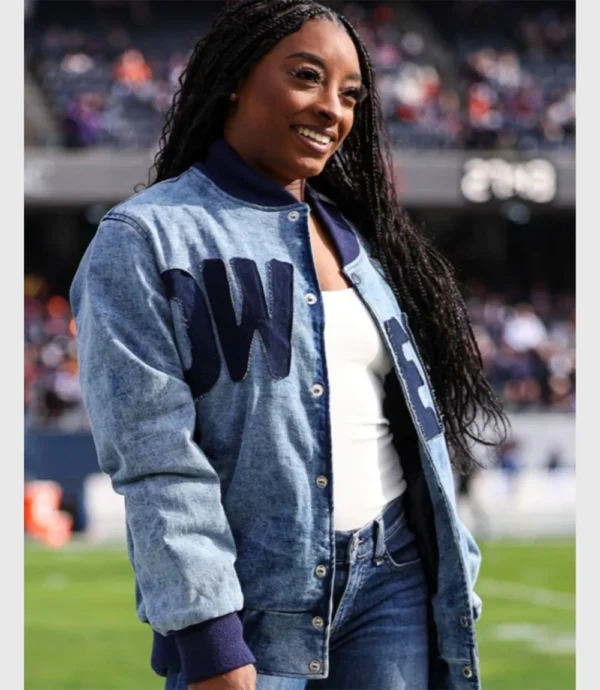 Simone Biles Denim Blue Jacket For Sale