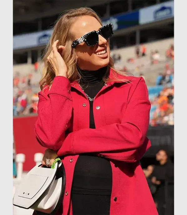 Oversized Brittany Mahomes Custom Red Cotton Jacket