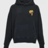 Unisex Palm Angels Burning Palm Black Hoodie