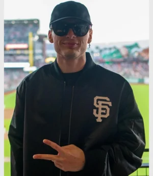 SF Giants Peso Pluma Black Bomber Jacket