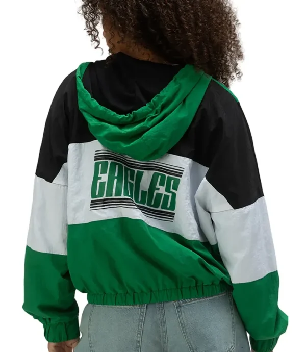 Erin Andrews Philadelphia Eagles Windbreaker Jacket Green