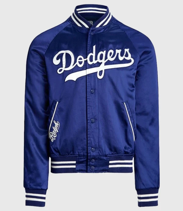 LA Dodgers Polo Ralph Lauren Blue Satin Jacket