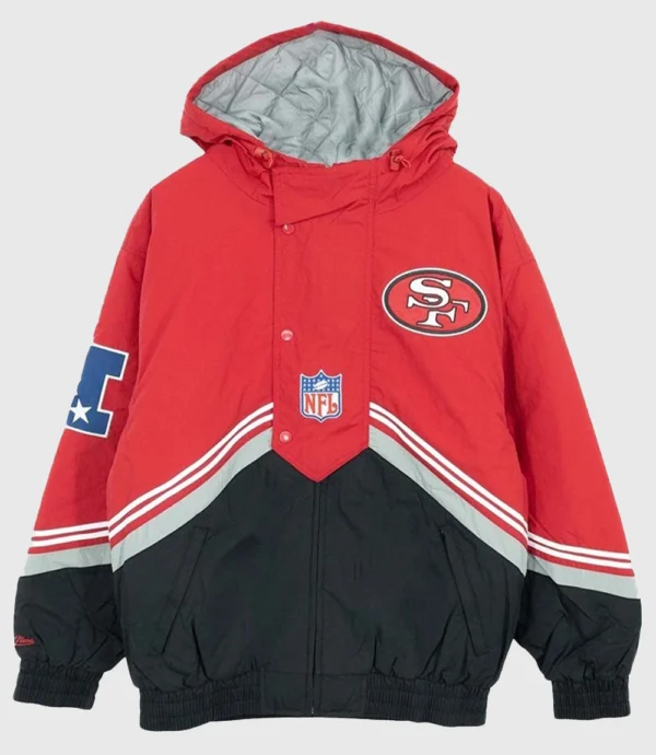 San Francisco 49ers Throw It Back NFL Black & Red Jacket For Unisex