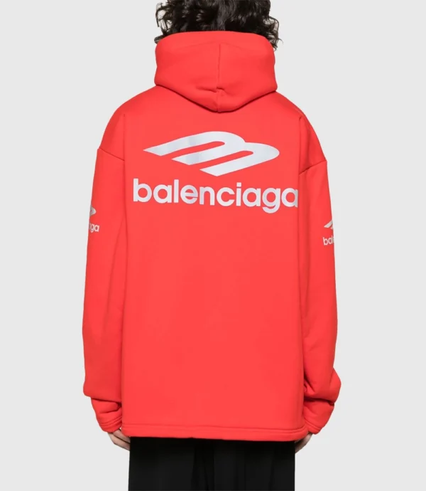 Pullover Balenciaga 3b Sports Icon Hoodie Red