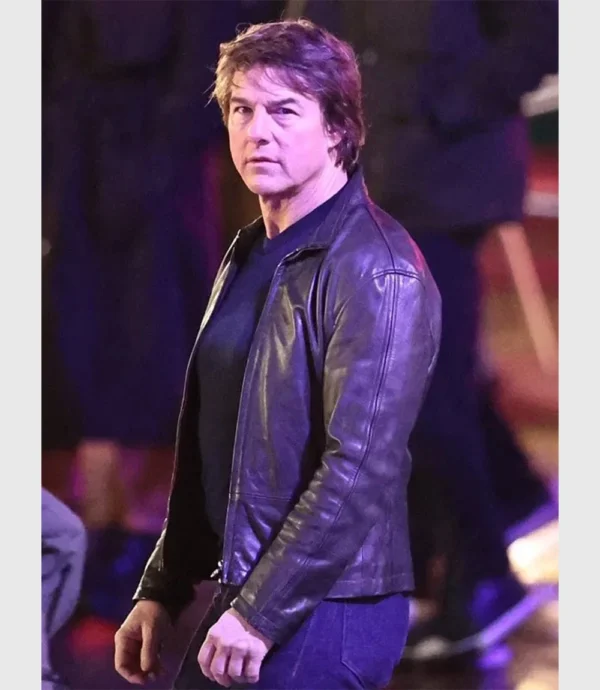 Tom Cruise Mission Impossible 8 Black Leather Jacket