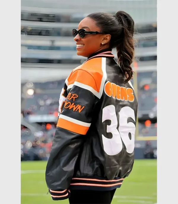 Simone Biles Chicago Bears Varsity Jacket