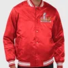 Super Bowl LIX 2025 Starter Red Satin Varsity Full-Snap Jacket