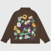 Unisex Taylor Swift Acoustic Piano Work Cotton Brown Jacket