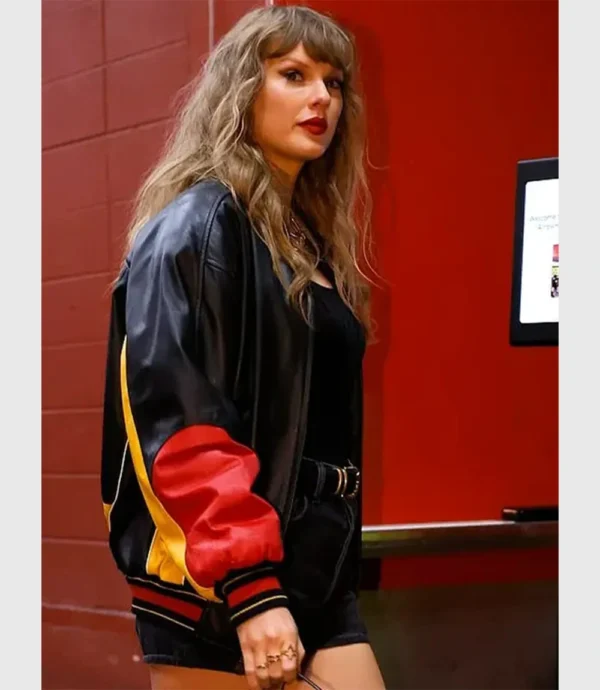 Taylor Swift KC Chiefs Team Vintage Varsity Leather Jacket