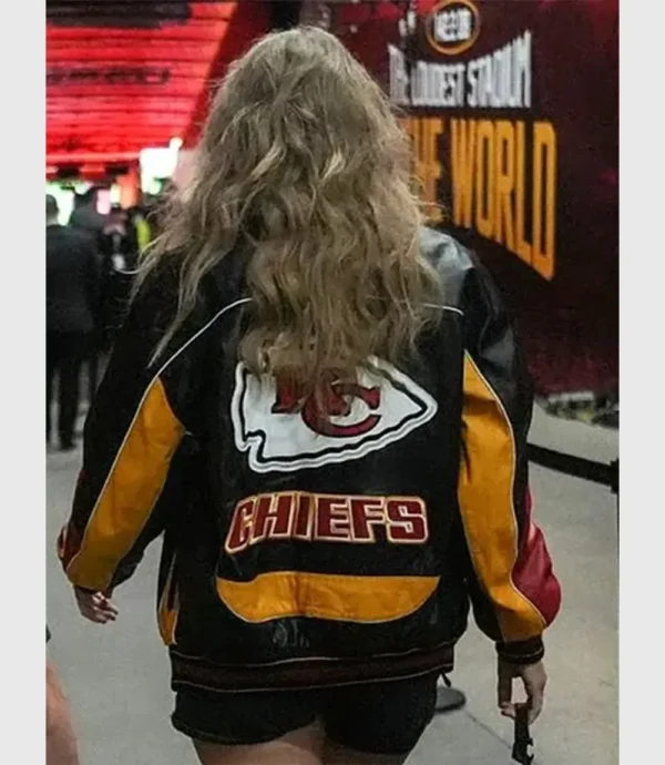 Kansas City Chiefs Team Taylor Swift Vintage Leather Jacket